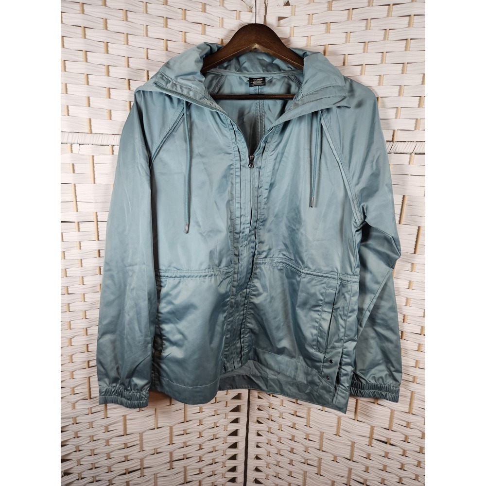Avia Windbreaker Women S Lightweight Full Zip Green Hooded Active Travel
